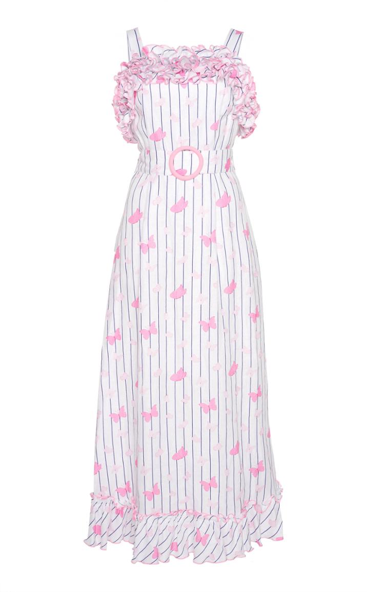 Gl Hrgel Ruffled Linen Strap Dress