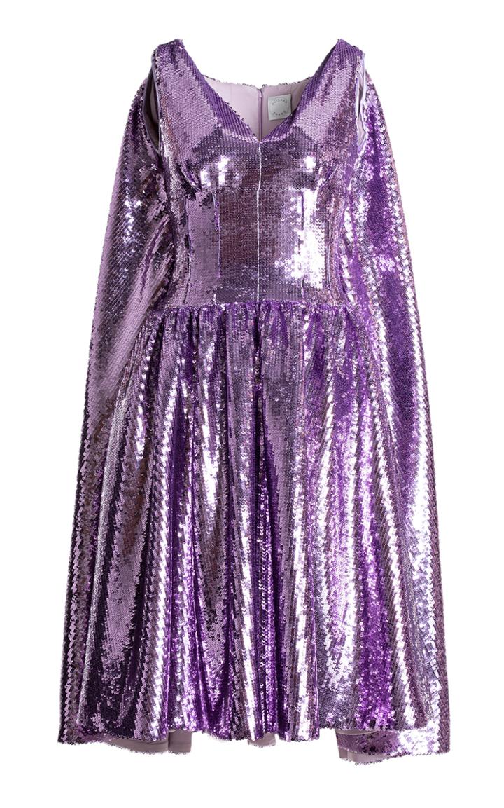 Moda Operandi Huishan Zhang Ophelia Sequined Midi Cape Dress