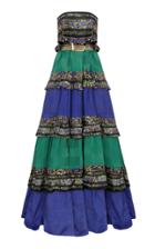 Moda Operandi Raisa Vanessa Strapless Satin Maxi Dress With Belt Detail