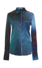 Roberto Cavalli Silk Ombre Button Up Top