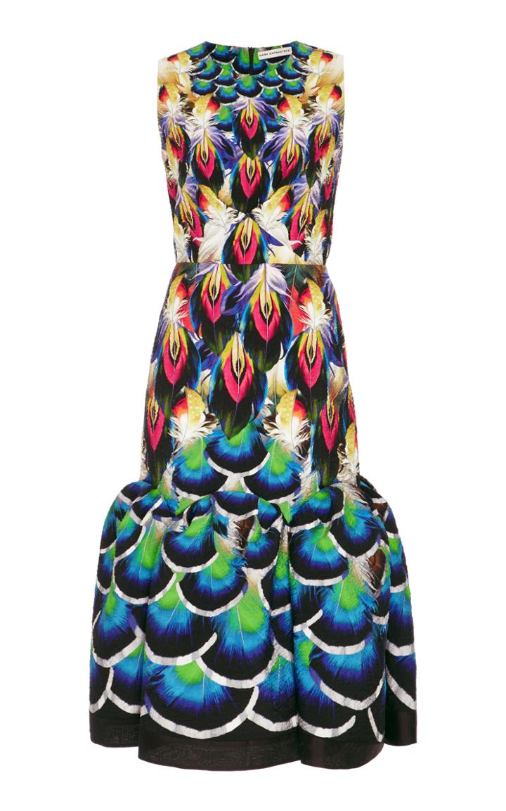 Mary Katrantzou Raven Printed Jacquard Midi Dress
