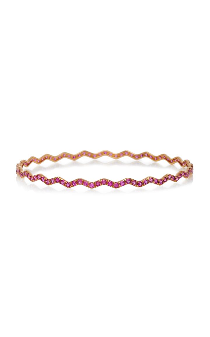 Ofira 18k Rose Gold Ruby Wave Bangle