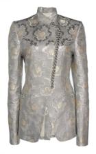 Paco Rabanne Mock Neck Jacquard Blazer