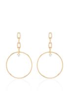 Zoe Chicco 14k Large Square Oval Link Chain Earrings With Prong Set Circle Drops