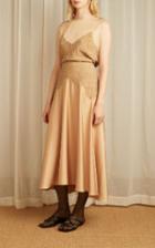 Moda Operandi Vince Lace-appliqued Satin Top