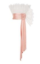 Rodarte Sash-detailed Cropped Cotton-broderie Strapless Top