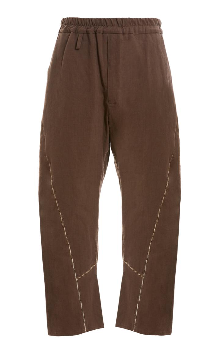 By Walid Hiro Embroidered Linen Trousers
