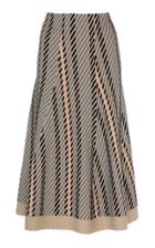 Akris Patterened Wool-knit Midi Skirt