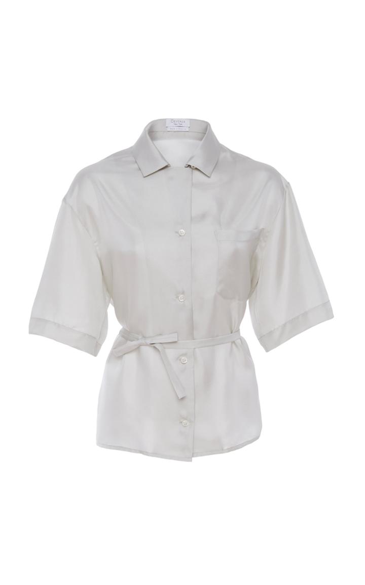 Deveaux Ryan Silk Button Down Top