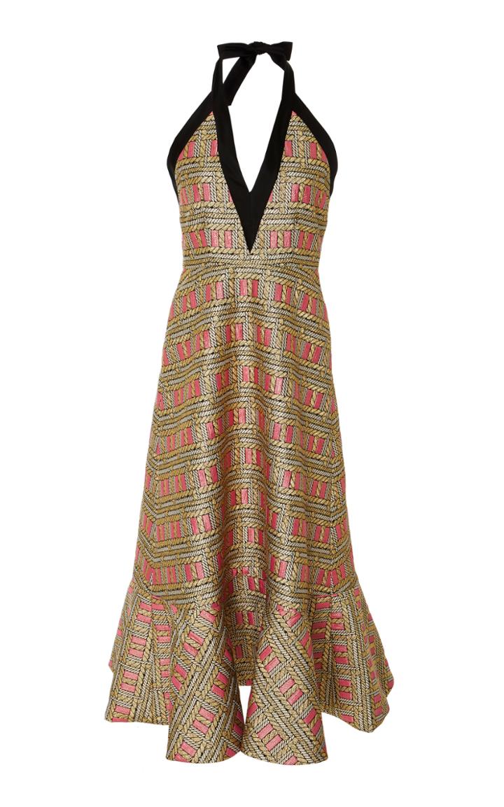 Cynthia Rowley Bonfire Brocade Midi Dress