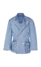 Matthew Adams Dolan Shaped Curved Sleeve Denim Blazer