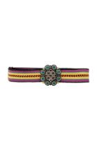 Etro Crystal-embellished Woven Waist Belt