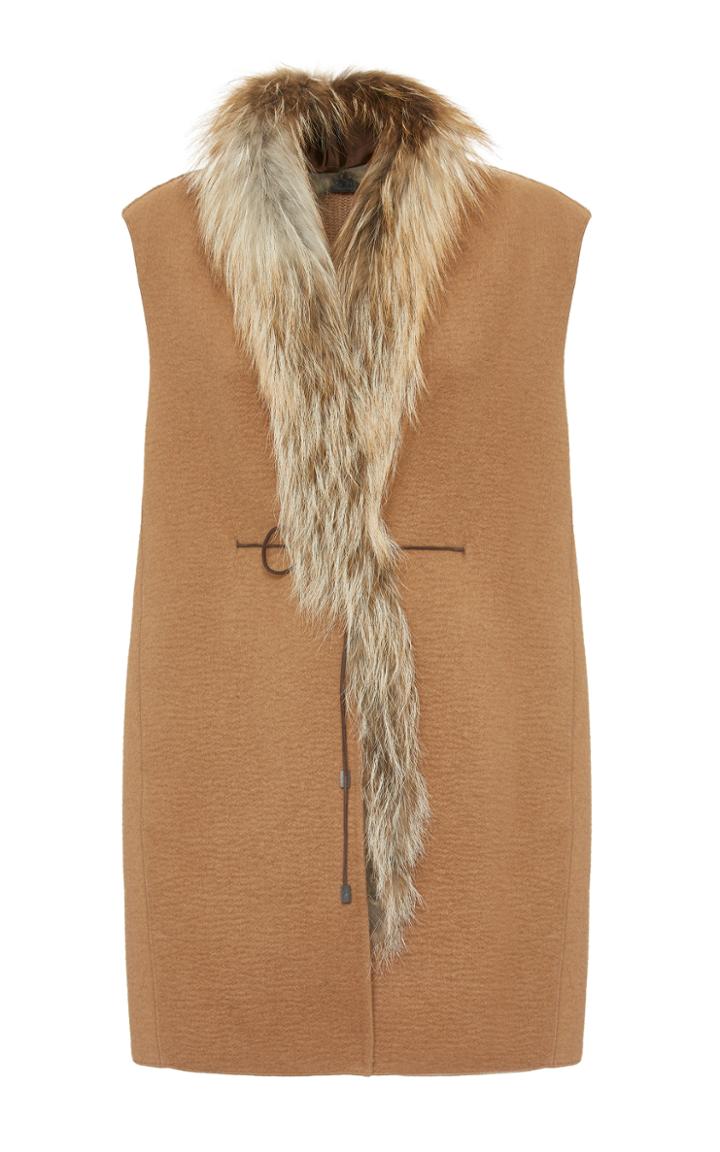 Fabiana Filippi Sleeveless Gilet With Fur Trim