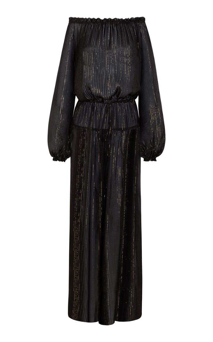 Adriana Iglesias Creek Metallic Maxi Dress