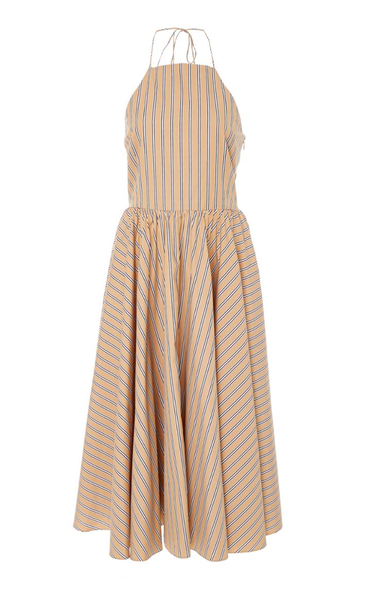 Caroline Constas Gretta Halter Stripe Dress