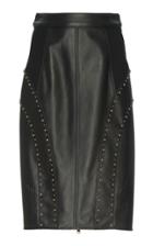 Versace Embellished Leather Pencil Skirt