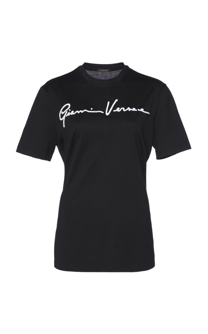 Versace Logo-print Cotton-jersey T-shirt Size: 36