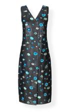 Ganni Exclusive Patchwork-effect Floral-embroidered Leather Dress