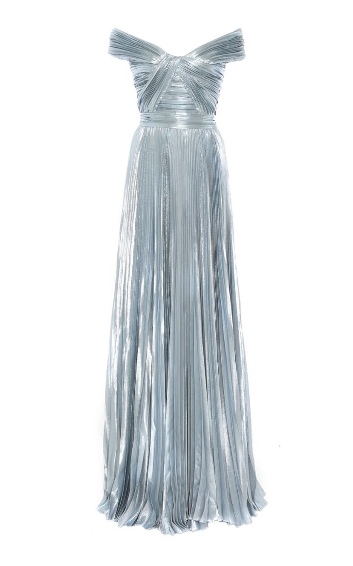 Zuhair Murad Azdorado Off-the-shoulder Pliss-lurex Gown