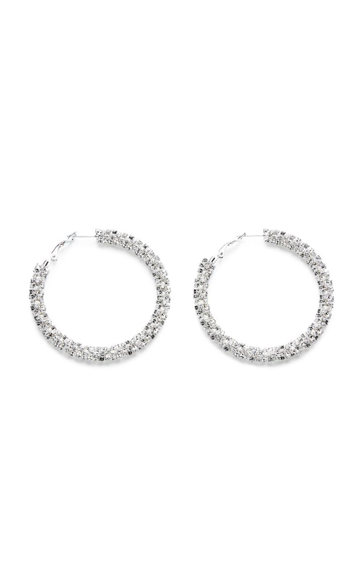 Moda Operandi Magda Butrym Apricot Crystal Hoop Earrings