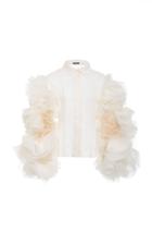 Zac Posen Handmade Ruffle Embroidered Top