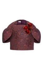 Delpozo Cap Sleeve Jacquard Top