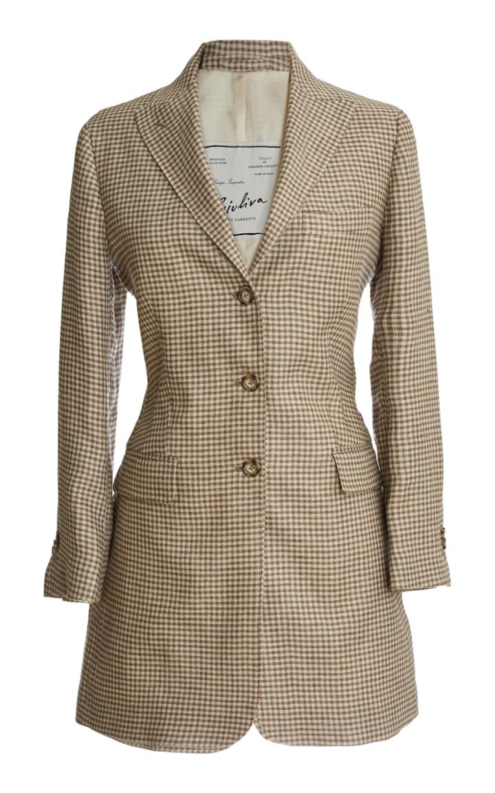 Giuliva Heritage Collection Karen Checked Linen Blazer