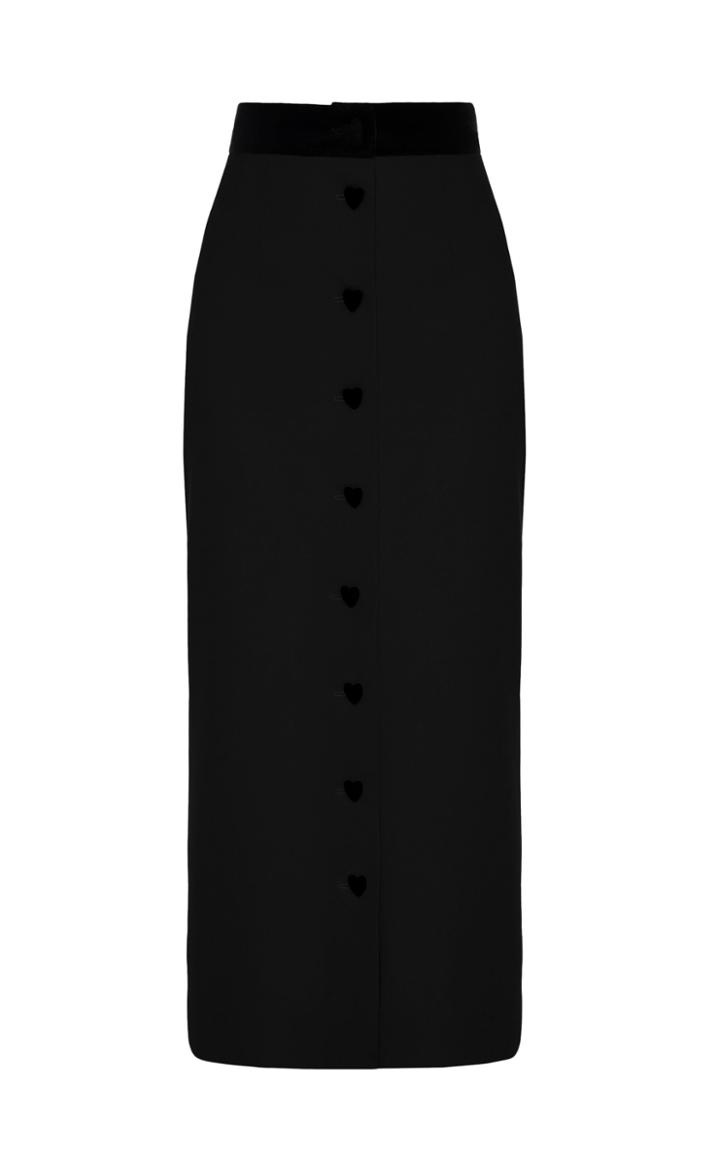 George Keburia High-rise Velvet Buttons Skirt