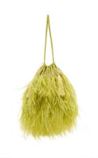 Attico Feather-trimmed Satin Pouch