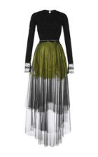 Emilio De La Morena Long Sleeve Dress With Feather Details