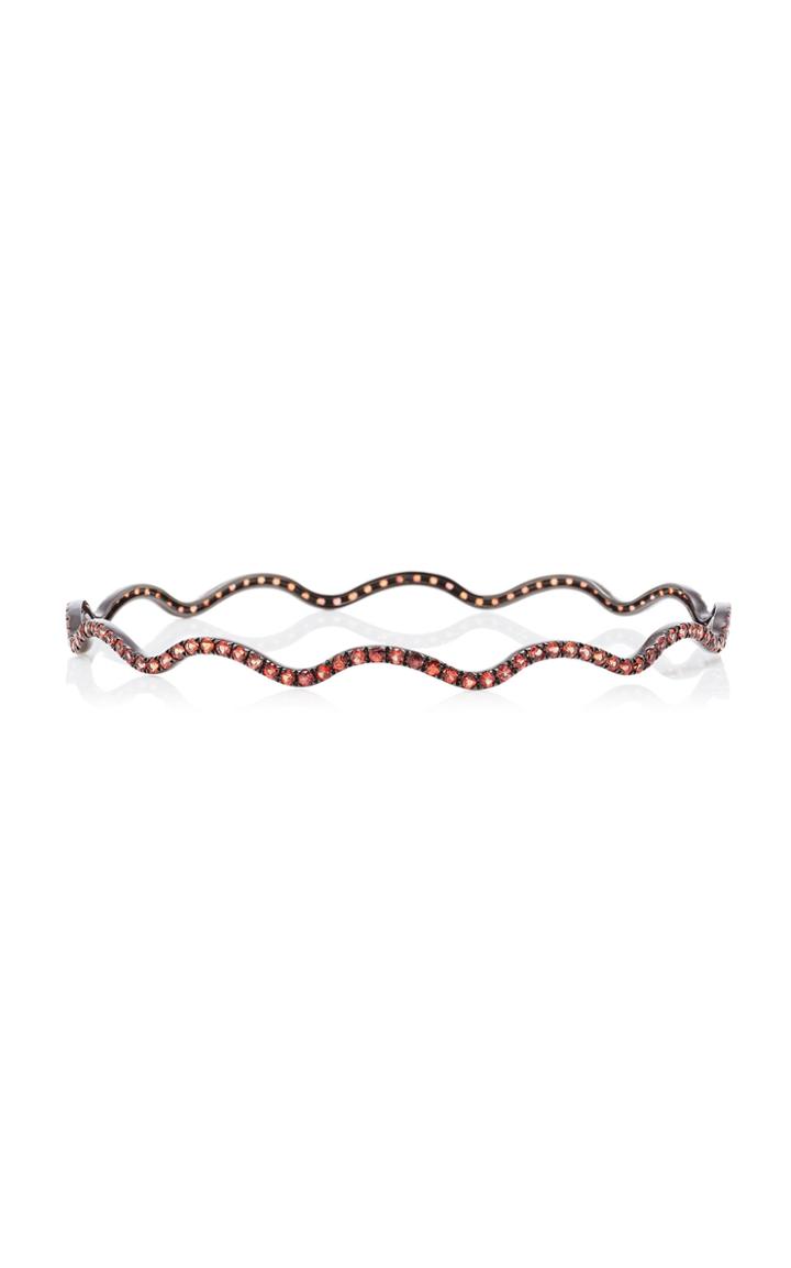 Ofira 18k Black Gold Orange Sapphire Swirl Bangle