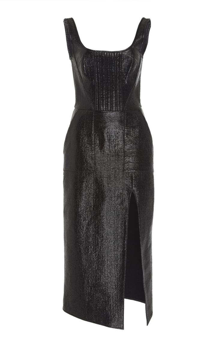 David Koma Corset Boucle Midi Dress
