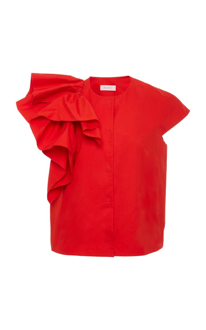 Delpozo Ruffled Cotton Vest