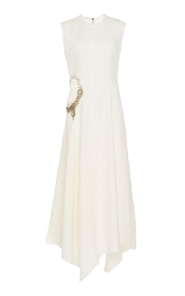 Jw Anderson Embellished Cutout Linen Dress