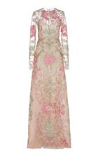 Naeem Khan Floral Jacquard-knit Gown