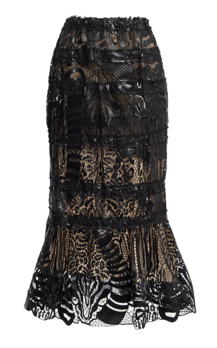 Moda Operandi Tom Ford Lacquered Macram Midi Skirt