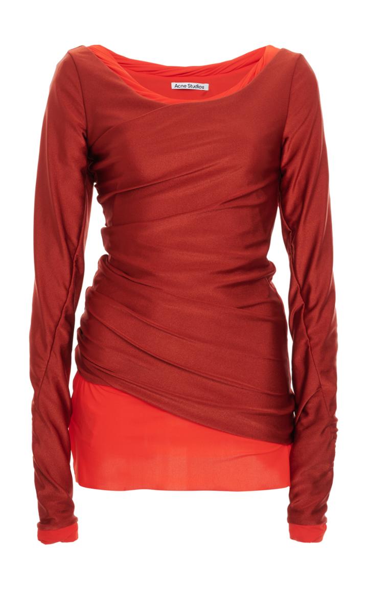 Moda Operandi Acne Studios Elysa Layered Draped Stretch-jersey T-shirt
