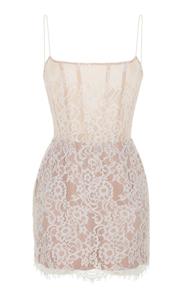 Rasario Squar- Neck Lace Mini Dress