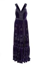 Alexandra Vidal Velvet Gown With Hand Beaded Straps