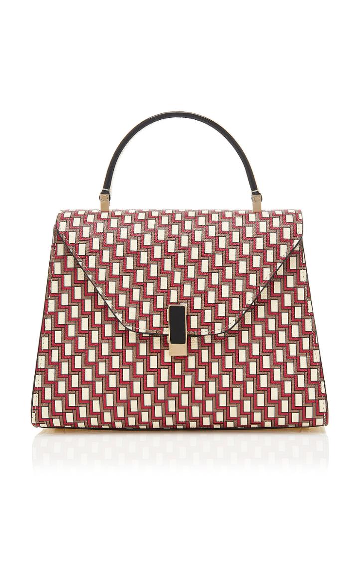 Valextra Iside Medium Geometric Printed Leather Bag