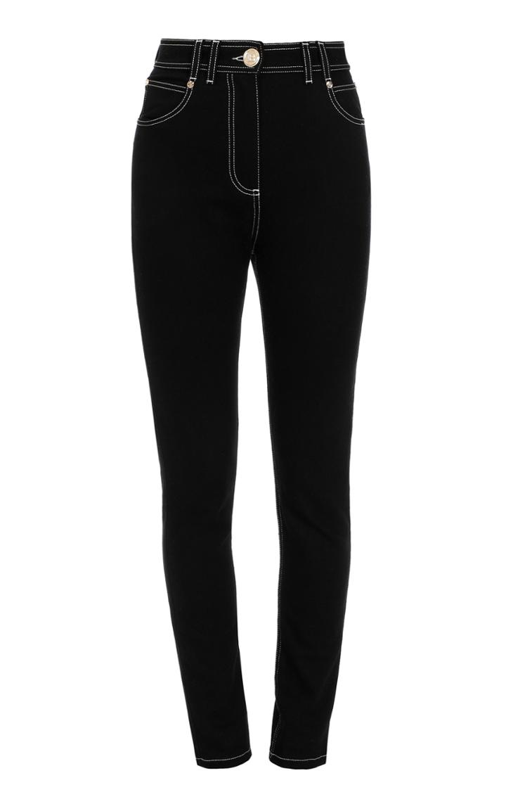 Moda Operandi Balmain Top-stitched Stretch High-rise Skinny Jeans