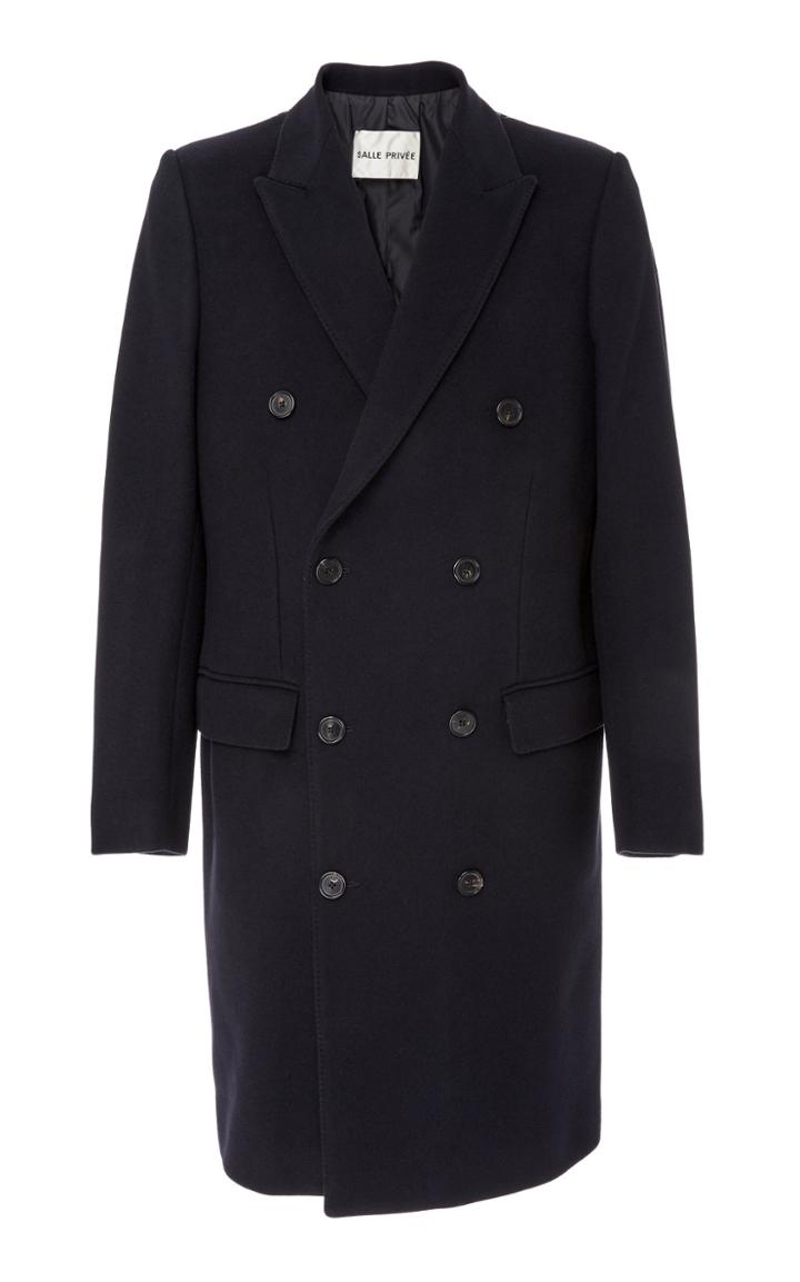Salle Prive Ives Double-breasted Wool-crepe Coat