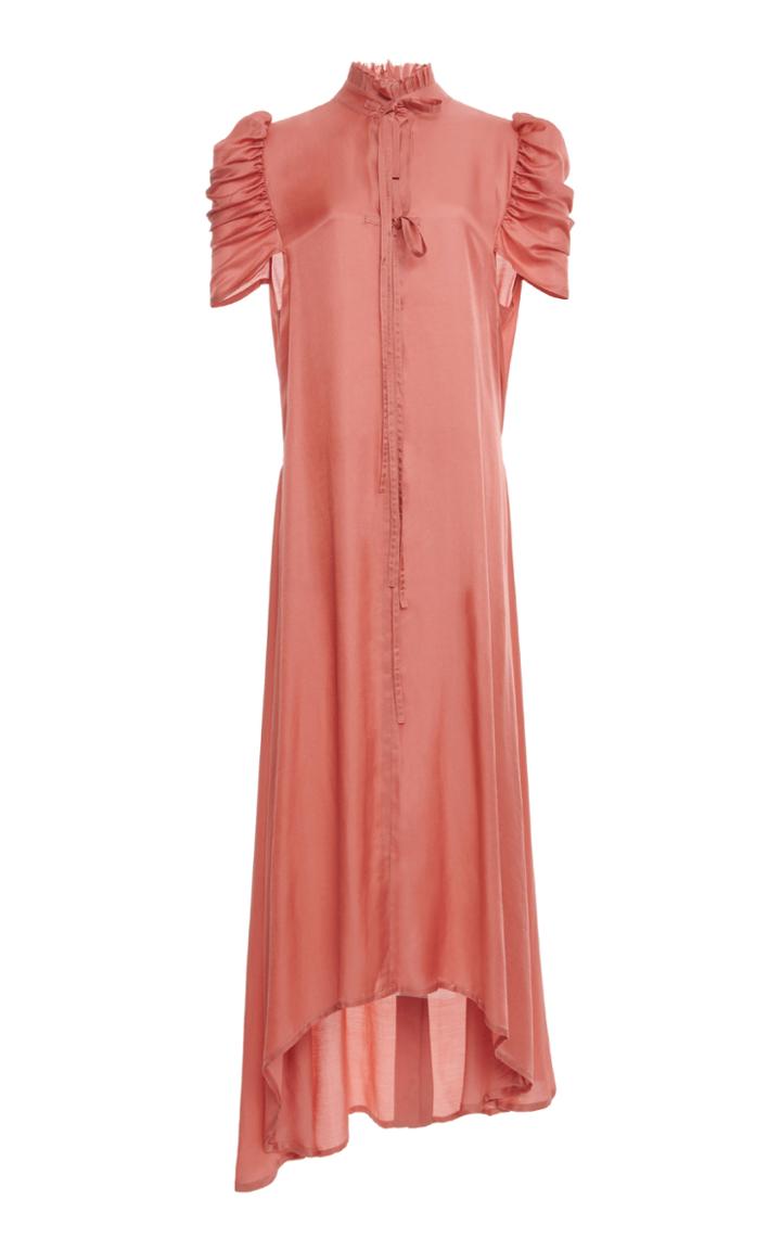 Moda Operandi Ann Demeulemeester Ruched Crepe De Chine Dress