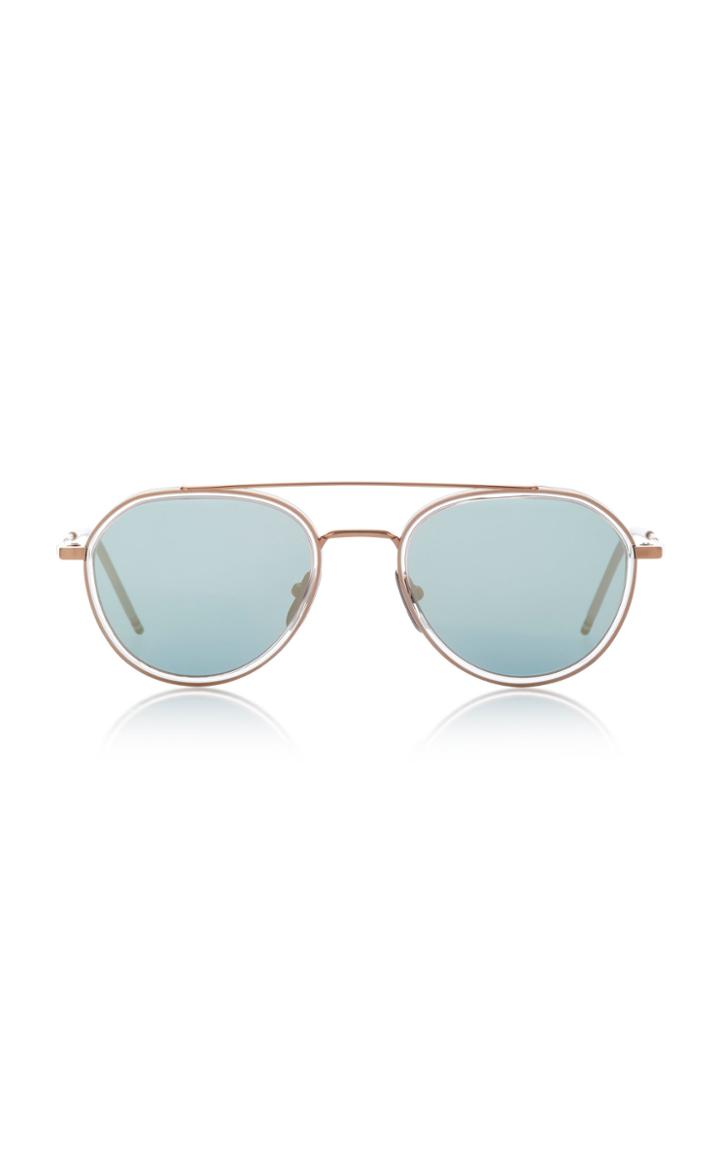 Thom Browne Sun Rose Gold-tone Aviator Sunglasses