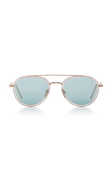 Thom Browne Sun Rose Gold-tone Aviator Sunglasses