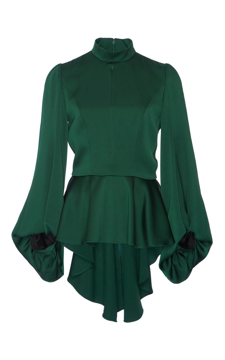 Andrew Gn Satin Peplum Top