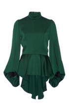 Andrew Gn Satin Peplum Top