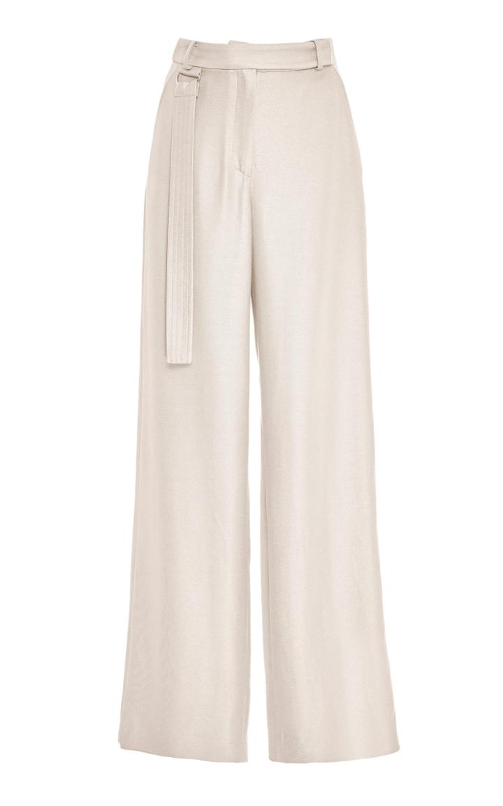 Sally Lapointe Duchess Satin Wide-leg Pants