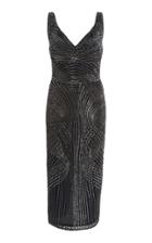 Rachel Gilbert Pepe Embroidered Midi Chiffon Dress