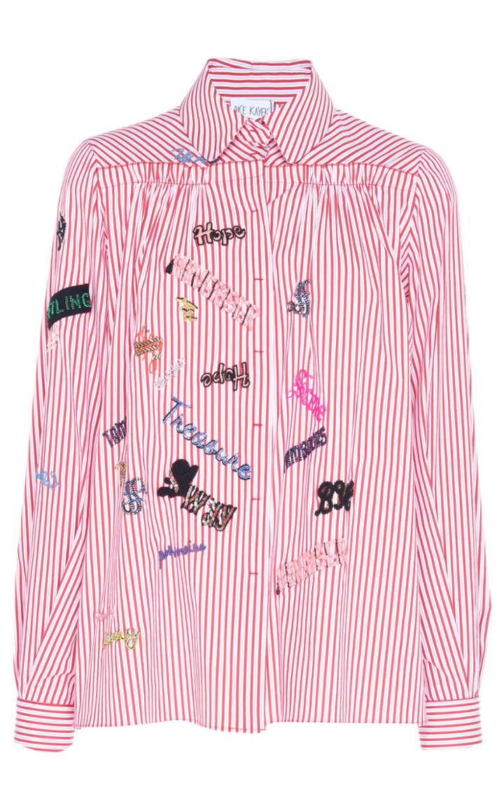 Dice Kayek Bead Embroidered Long Sleeve Shirt